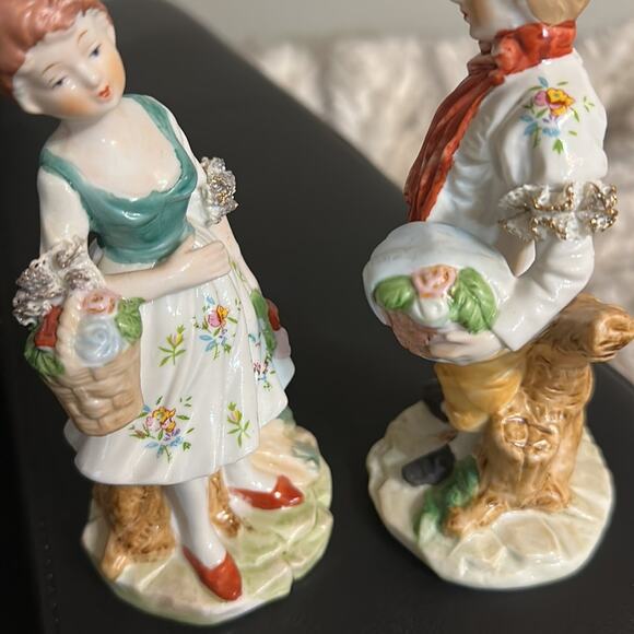 Vintage Kato Kogei Japanese Porcelain Figurines Man and Woman - Picture 15 of 16